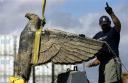 Nazi eagle crest pulled out of the sea near Urugay