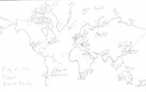 A rough map of the Earth at the end of redevelopment.