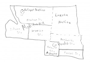 A map of the Great Plains Nations at the time of the Peace of Houston.