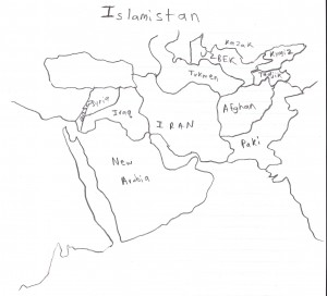 Map of the nations of Islamistan at the founding of Free Earth.