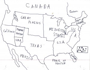 A map of the nations of North America at the time of the Peace of Houston