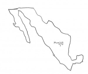 Map of Mexico at the time of the Peace of Houston